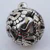 Hollow Bali Pendant Zinc Alloy Jewelry Findings, 16x19mm, Sold by Bag