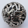 Hollow Bali Beads Zinc Alloy Jewelry Findings, 16mm, Sold by Bag