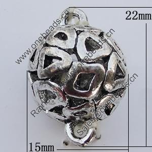 Hollow Bali Connector Zinc Alloy Jewelry Findings, 15x22mm, Sold by Bag
