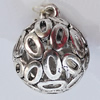 Hollow Bali Pendant Zinc Alloy Jewelry Findings, 25x30mm, Sold by Bag