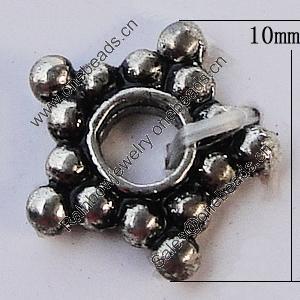 Spacer Zinc Alloy Jewelry Findings Lead-free, 10mm Hole:3mm, Sold by Bag