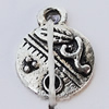 Pendants, Zinc Alloy Jewelry Findings, Flat Round 9x12mm Hole:1mm, Sold by Bag