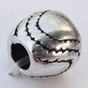 European Style Beads Zinc Alloy Jewelry Findings Lead-free, 9x10mm Hole:4.5mm, Sold by Bag