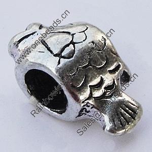 European Style Beads Zinc Alloy Jewelry Findings Lead-free, 9x15mm Hole:5mm, Sold by Bag