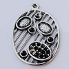 Pendants, Zinc Alloy Jewelry Findings, Flat Oval 23x34mm, Sold by Bag