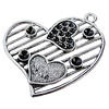 Pendants, Zinc Alloy Jewelry Findings, Heart 46x51mm, Sold by Bag