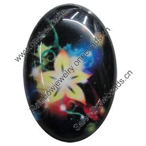 Resin Cabochons, No-Hole Jewelry findings, Oval, 20x30mm, Sold by Bag