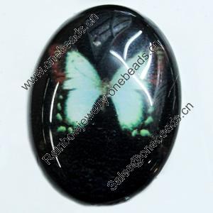 Resin Cabochons, No-Hole Jewelry findings, Oval, 20x30mm, Sold by Bag