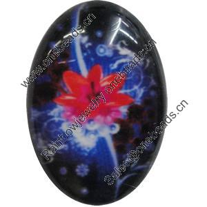 Resin Cabochons, No-Hole Jewelry findings, Oval, 30x40mm, Sold by Bag