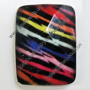 Resin Cabochons, No-Hole Jewelry findings, Faceted Rectangle, 15x40mm, Sold by Bag