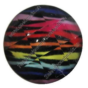 Resin Cabochons, No-Hole Jewelry findings, Faceted Round, 30mm, Sold by Bag