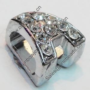 Slider, Zinc Alloy Bracelet Findinds, 10x10mm, Interior Diameter:7mm, Sold by Bag