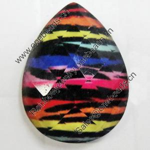 Resin Cabochons, No-Hole Jewelry findings, Faceted Teardrop, 15x20mm, Sold by Bag