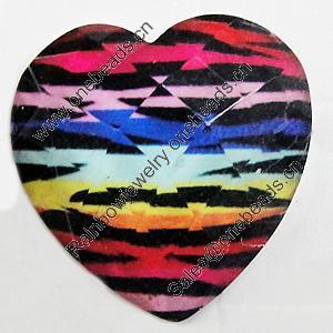Resin Cabochons, No-Hole Jewelry findings, Faceted Heart, 18mm, Sold by Bag