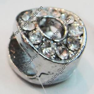 Slider, Zinc Alloy Bracelet Findinds, 8x9mm, Interior Diameter:7mm, Sold by Bag