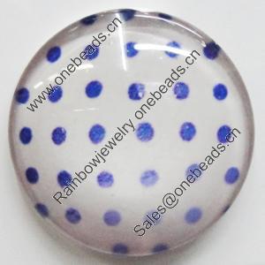 Resin Cabochons, No-Hole Jewelry findings, Round, 25mm, Sold by Bag