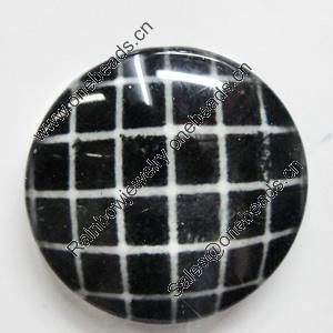 Resin Cabochons, No-Hole Jewelry findings, Round, 25mm, Sold by Bag