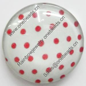 Resin Cabochons, No-Hole Jewelry findings, Round, 30mm, Sold by Bag