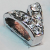 Slider, Zinc Alloy Bracelet Findinds, 10x10mm, Interior Diameter:7mm, Sold by Bag