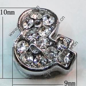 Slider, Zinc Alloy Bracelet Findinds, 9x10mm, Interior Diameter:7mm, Sold by Bag