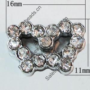 Slider, Zinc Alloy Bracelet Findinds, 11x16mm, Interior Diameter:8mm, Sold by Bag