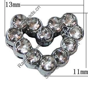 Slider, Zinc Alloy Bracelet Findinds, 11x13mm, Interior Diameter:8mm, Sold by Bag