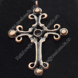 Pendant, Zinc Alloy Jewelry Findings, Cross, 31x42mm, Sold by Bag