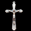 Pendant, Zinc Alloy Jewelry Findings, Cross, 25x43mm, Sold by Bag