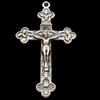 Pendant, Zinc Alloy Jewelry Findings, Cross, 27x45mm, Sold by Bag