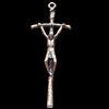 Pendant, Zinc Alloy Jewelry Findings, Cross, 21x55mm, Sold by Bag