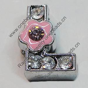 Slider, Zinc Alloy Bracelet Findinds, 13mm, Interior Diameter:8mm, Sold by Bag