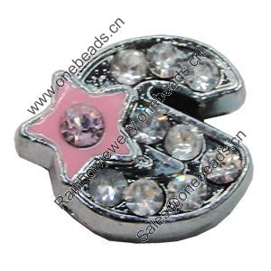 Slider, Zinc Alloy Bracelet Findinds, 13mm, Interior Diameter:8mm, Sold by Bag