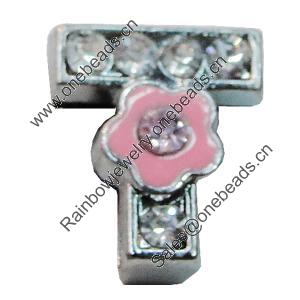 Slider, Zinc Alloy Bracelet Findinds, 13mm, Interior Diameter:8mm, Sold by Bag