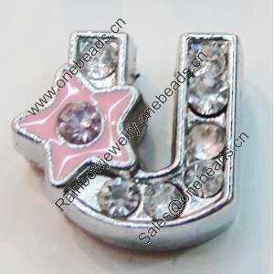 Slider, Zinc Alloy Bracelet Findinds, 13mm, Interior Diameter:8mm, Sold by Bag