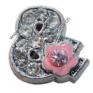 Slider, Zinc Alloy Bracelet Findinds, 13mm, Interior Diameter:8mm, Sold by Bag