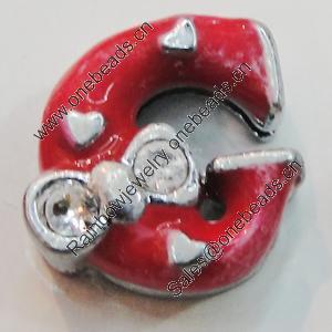 Slider, Zinc Alloy Bracelet Findinds, 11mm, Interior Diameter:8mm, Sold by Bag