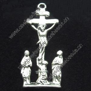 Pendant, Zinc Alloy Jewelry Findings, Cross, 16x38mm, Sold by Bag