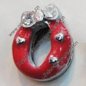 Slider, Zinc Alloy Bracelet Findinds, 11mm, Interior Diameter:8mm, Sold by Bag