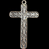 Pendant, Zinc Alloy Jewelry Findings, Cross, 29x50mm, Sold by Bag