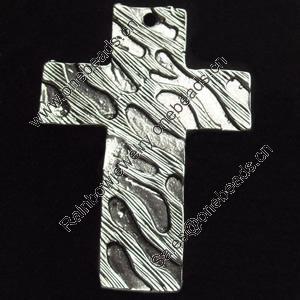 Pendant, Zinc Alloy Jewelry Findings, Cross, 32x44mm, Sold by Bag