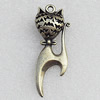Hollow Bali Pendant Zinc Alloy Jewelry Findings, 18x48mm Hole:2.5mm, Sold by Bag