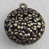 Hollow Bali Pendant Zinc Alloy Jewelry Findings, 25x29mm Hole:2.5mm, Sold by Bag