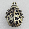 Hollow Bali Pendant Zinc Alloy Jewelry Findings, Animal 16x23mm Hole:2mm, Sold by Bag