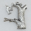 Pendants, Zinc Alloy Jewelry Findings, Tree 65x47mm Hole:2mm, Sold by Bag