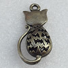 Hollow Bali Pendant Zinc Alloy Jewelry Findings, Cat 17x36mm Hole:2mm, Sold by Bag