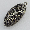Hollow Bali Pendant Zinc Alloy Jewelry Findings, 20x45mm Hole:2mm, Sold by Bag