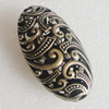 Hollow Bali Beads Zinc Alloy Jewelry Findings, 20x40mm Hole:2.5mm, Sold by Bag