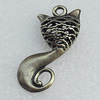 Hollow Bali Pendant Zinc Alloy Jewelry Findings, 17x35mm Hole:2.5mm, Sold by Bag