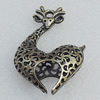 Hollow Bali Pendant Zinc Alloy Jewelry Findings, 30x45mm Hole:3mm, Sold by Bag