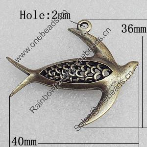 Hollow Bali Pendant Zinc Alloy Jewelry Findings, 36x40mm Hole:2mm, Sold by Bag